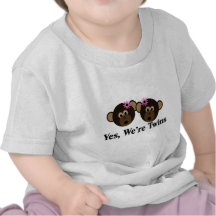 We're Twins 2 Girls Monkeys Tee Shirt