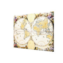 Werelt Caert, engraved by Daniel Stoopendaal Gallery Wrapped Canvas