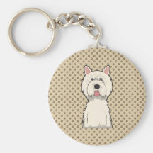 West Highland West Terrier Cartoon Keychain