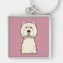 West Highland West Terrier Cartoon Keychains