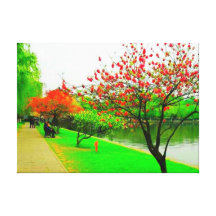 West Lake in Hangzhou   Stretched Canvas Print