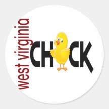 West Virginia Chick 1 Round Stickers