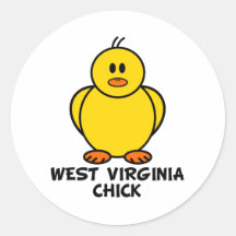 West Virginia Chick Round Stickers