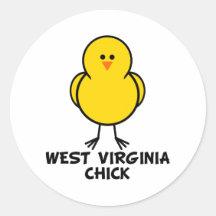 West Virginia Chick Round Stickers