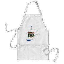West Virginia Flag Map Apron