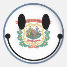 West Virginia Smiley Stickers