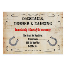 Western Cowboy Reception Enclosure Card Insert Business Cards