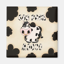 Western Fun CowPoke Cow Fridge Magnet