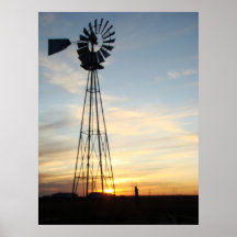 Western Kansas Sunset Poster