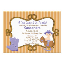 Western Little Cowgirl Baby Shower Invitation