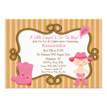 Western Little Cowgirl Baby Shower Invitation