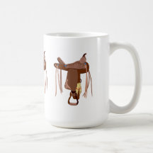 Western Saddle in Brown Mug
