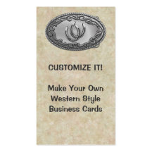 Western Silver Buckle Business Cards