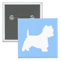 Westie Dog (white) Pinback Buttons