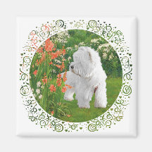 Westie in the Garden Refrigerator Magnet