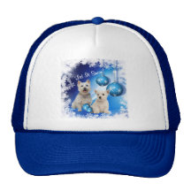 Westie Let It Snow Holiday Greeting Mesh Hat
