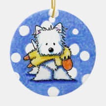 Westie with Toy Duck Ornament