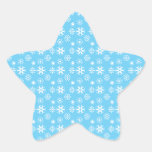 Wet snowflakes on blue sticker
