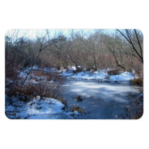 Wetland Ponds in Winter Rectangle Magnets