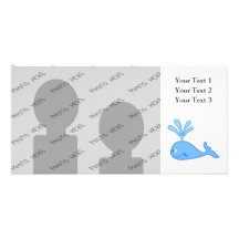 Whale, Blue. Customized Photo Card