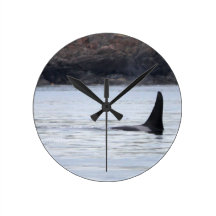 Whale: Resident Orca Whale Killer Whale Round Clocks