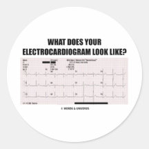 What Does Your Electrocardiogram Look Like? Round Sticker