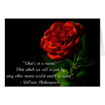 What's In A Name Rose Valentines Greeting Card