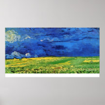 Wheat Field Under Clouded Sky by Vincent van Gogh Print