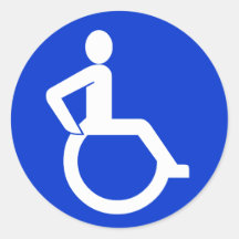 Wheelchair Accessibility Sign Round Sticker