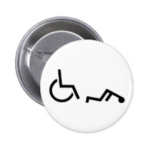 Wheelchair accident pinback buttons