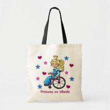 Wheelchair Princess Canvas Bag