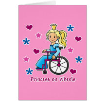 Wheelchair Princess Greeting Cards
