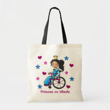Wheelchair Princess Tote Bags