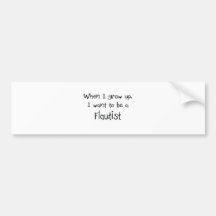 When I grow up I want to be a Flautist Bumper Stickers