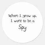 When I grow up I want to be a Spy Round Stickers