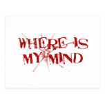 Where Is My Mind - Cracked Glass Red Messy Letters Post Card