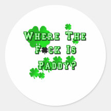 Where the clover is paddy round stickers