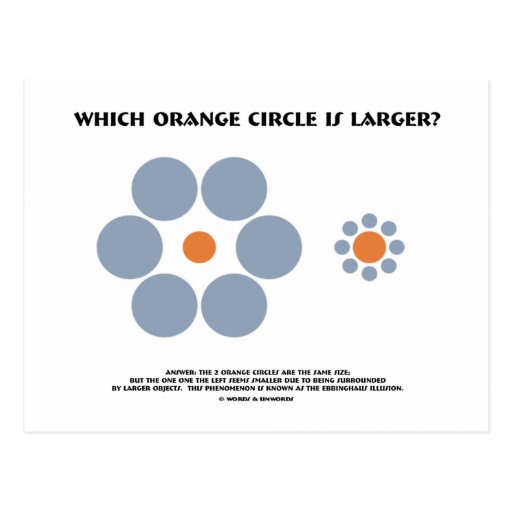 Which Orange Circle Is Larger? (Optical Illusion) Post Cards