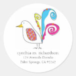 Whimsical Bird Address Labels Sticker
