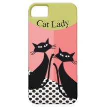 Whimsical Black Cat Art iPhone 5 Cases