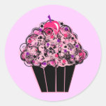 Whimsical Cupcake Round Stickers