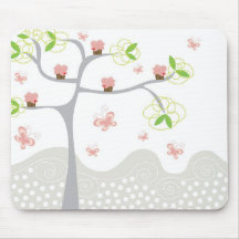 Whimsical Cupcakes Tree Butterflies Sweet Birthday Mousemats