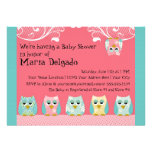 Whimsical Cute Fun Swirl Owl Owls Baby Shower Card
