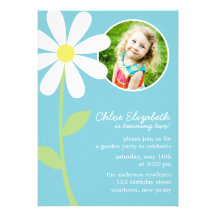 Whimsical Daisy Custom Photo Invitations