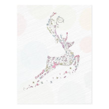 whimsical doodles christmas reindeer post card