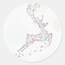 whimsical doodles christmas reindeer sticker