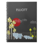 Whimsical Elephant Family In The Forest Notebook