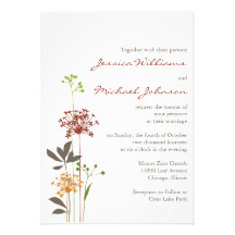 Whimsical Flowers Custom Announcements