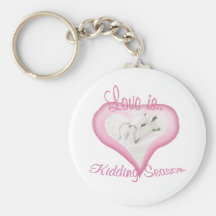 Whimsical Goat Artwork Mother and Baby Keychains