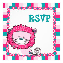 Whimsical Lion RSVP Invites